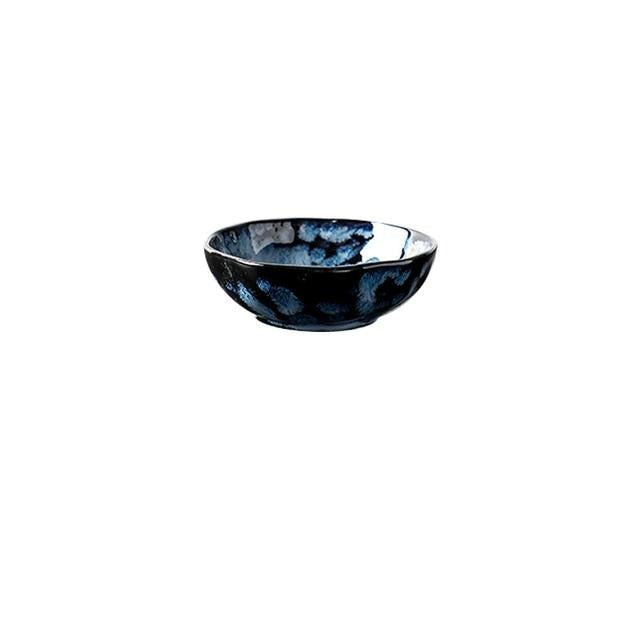 Ceramic Dinner Plates And Bowls Blue Dishes Creative Dinnerware Set-Grand Kitchen