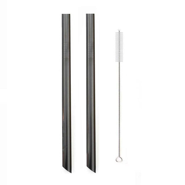 Reusable Drinking Straw Set Wide Metal Straw Stainless Steel Straw-Grand Kitchen