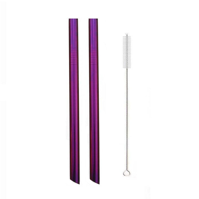 Reusable Drinking Straw Set Wide Metal Straw Stainless Steel Straw-Grand Kitchen