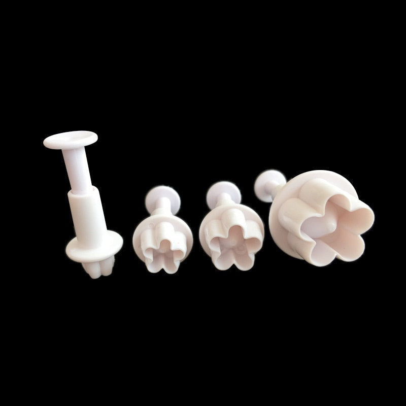 4pcs Plum Blossom Flower Fondant Cutter-Grand Kitchen