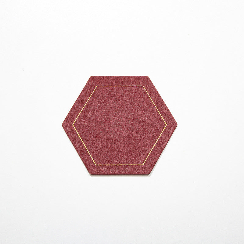 Leather Coaster Waterproof Heat Resistant Octagon Cup Coaster Cup Mat-Grand Kitchen