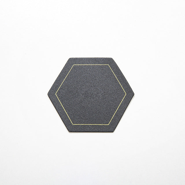 Leather Coaster Waterproof Heat Resistant Octagon Cup Coaster Cup Mat-Grand Kitchen