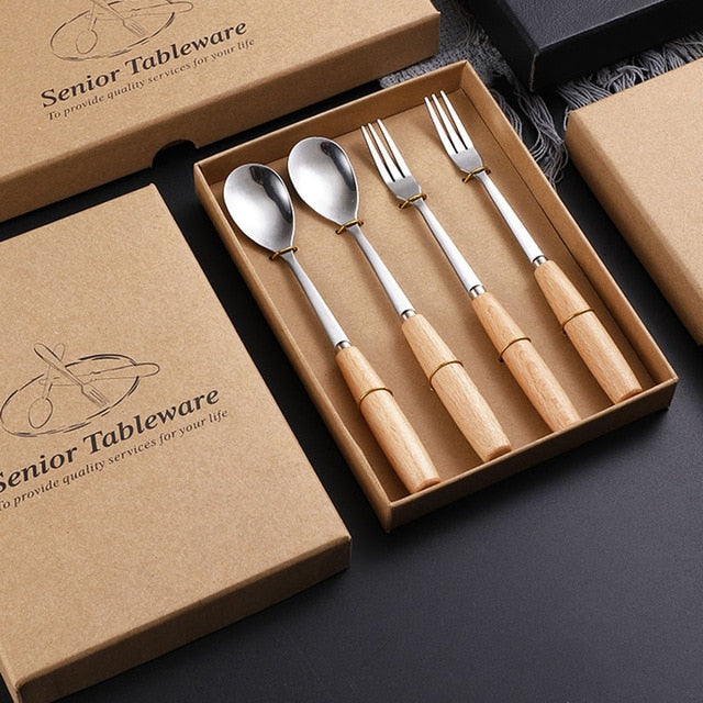 Wooden Handle Cutlery Portable Set-Grand Kitchen