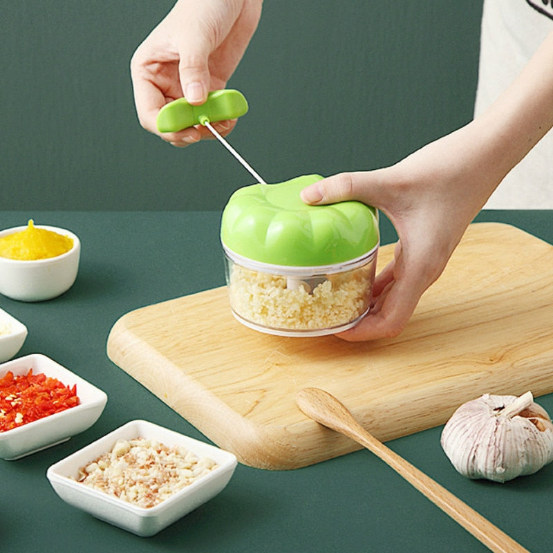 Manual Garlic Press Multi-function Garlic Grinding Chopper Meat Cutter-Grand Kitchen