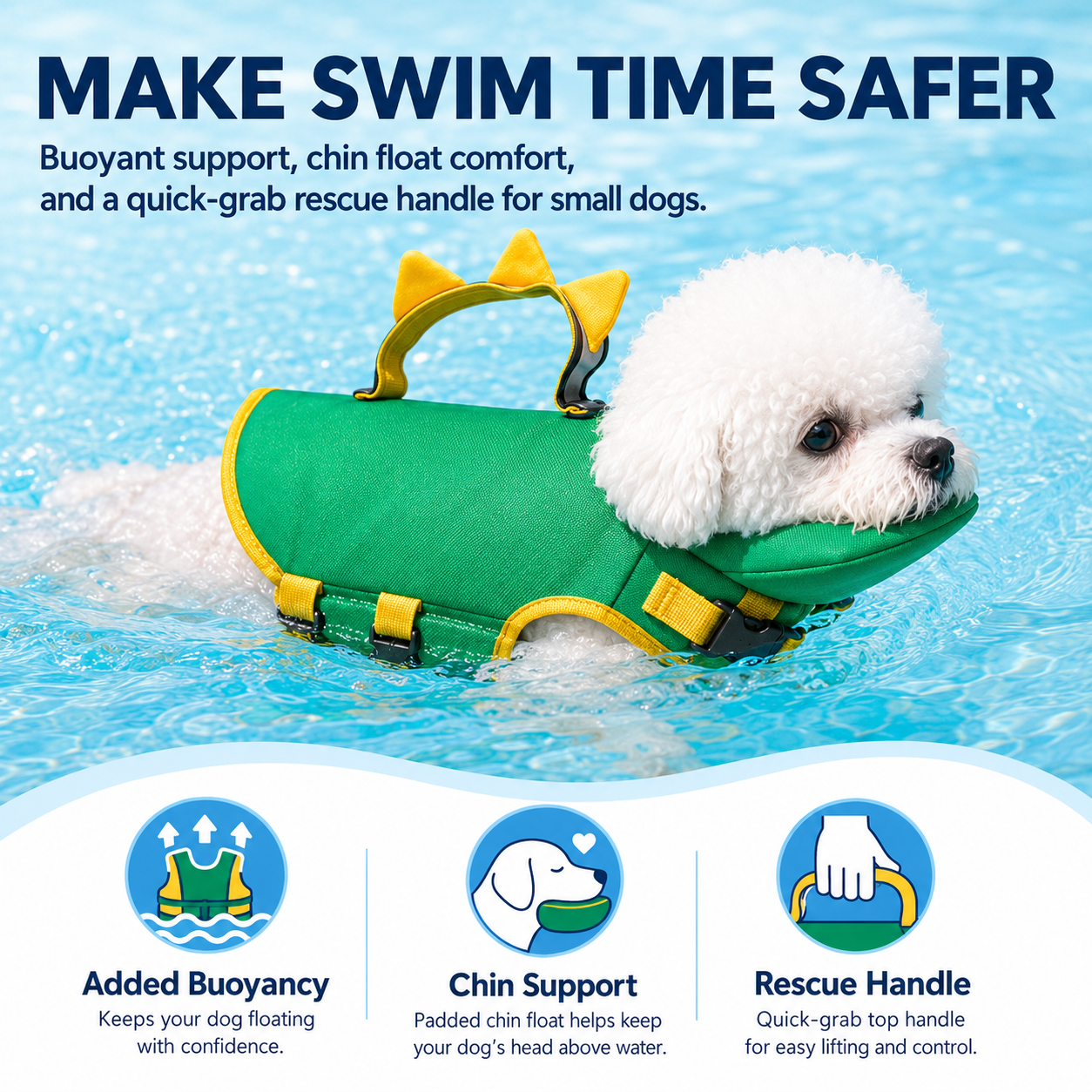 ☀️ Summer Sale – 50% OFF💦Premium Dog Life Vest for Swimming & Boating