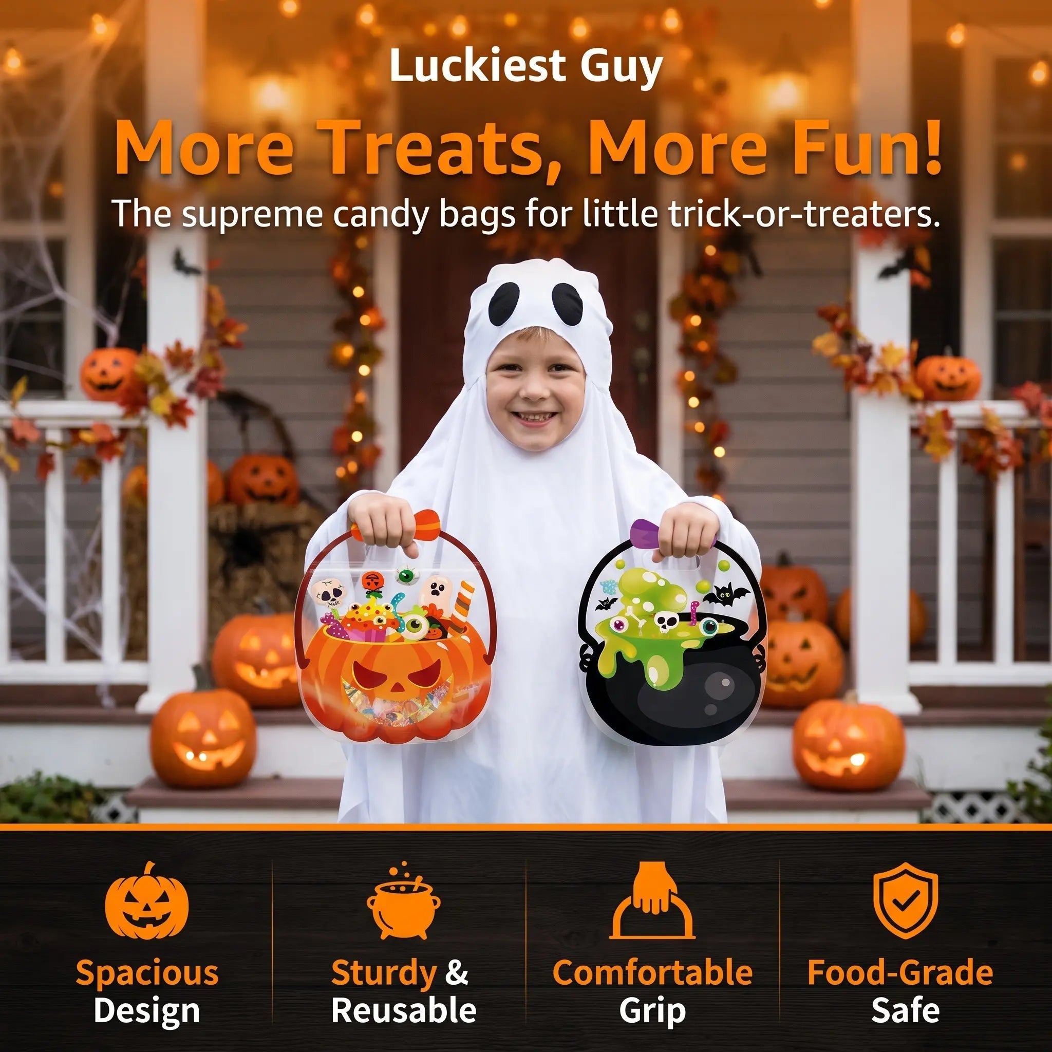 š„Last Day 50% OFF -šHalloween Goodie Bags Plastic Candy Gift Bags with Handle