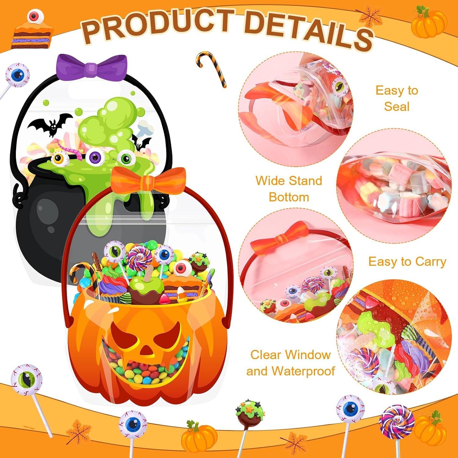 š„Last Day 50% OFF -šHalloween Goodie Bags Plastic Candy Gift Bags with Handle