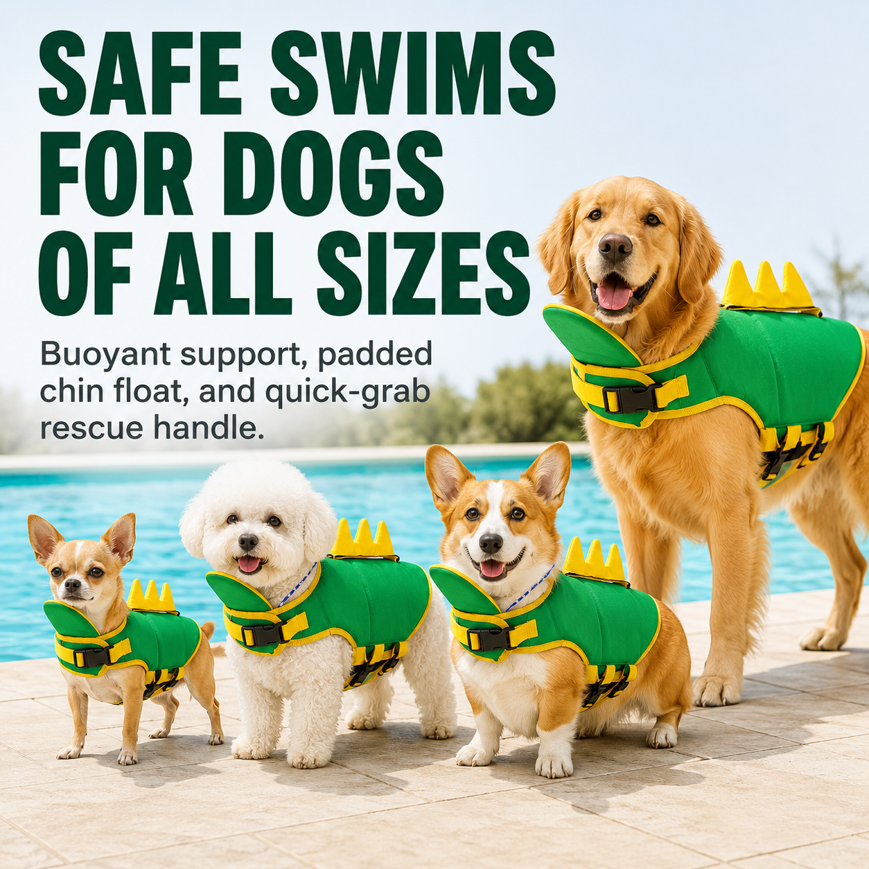 ☀️ Summer Sale – 50% OFF💦Premium Dog Life Vest for Swimming & Boating