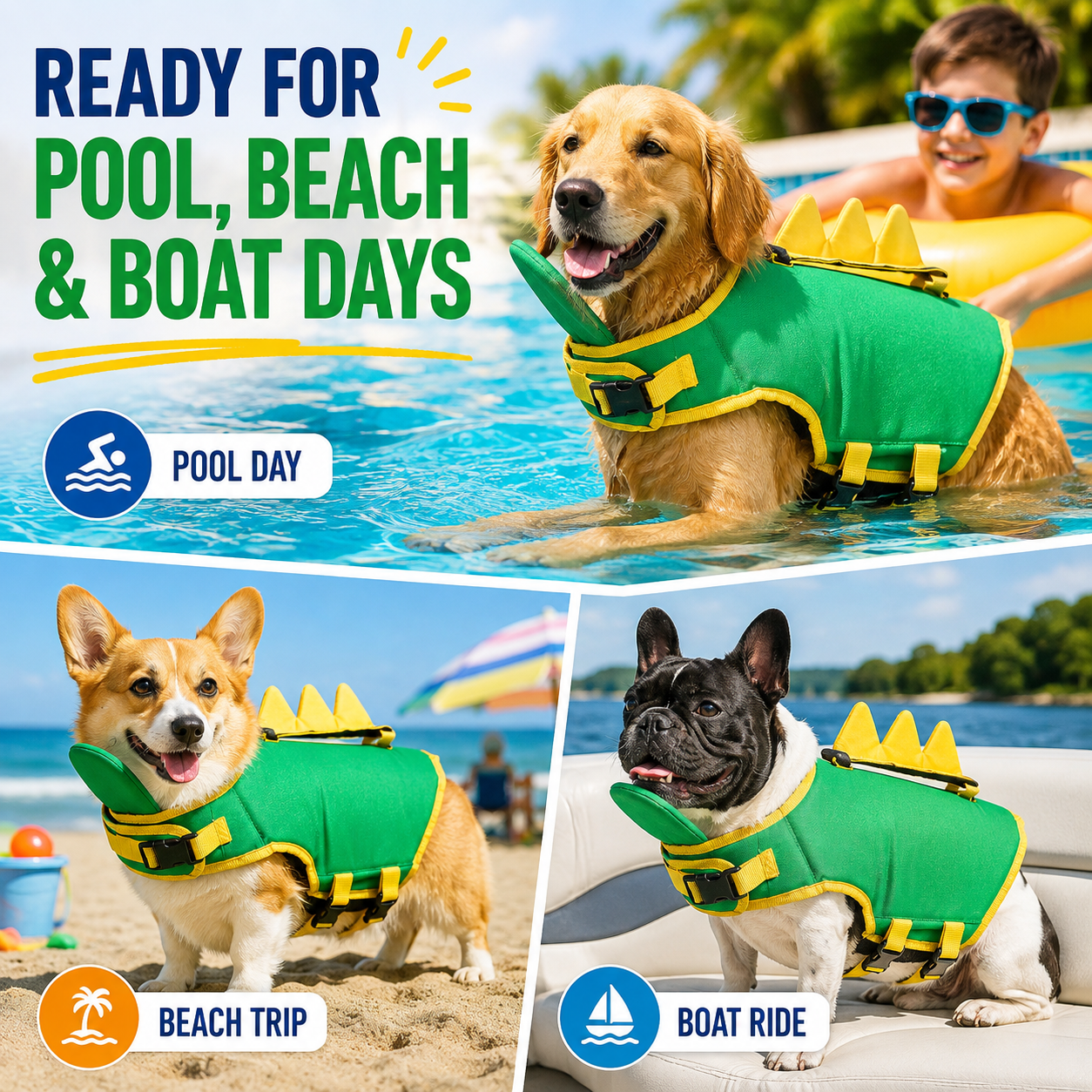 ☀️ Summer Sale – 50% OFF💦Premium Dog Life Vest for Swimming & Boating
