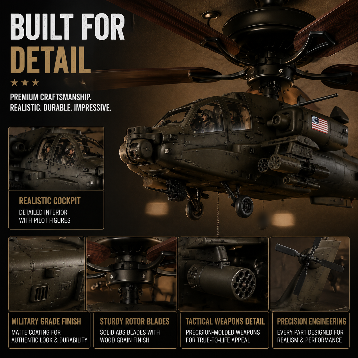 🔥 Hot Sale 50% OFF-🚁 Helicopter Ceiling Fan Decoration – Flying Aviation Display