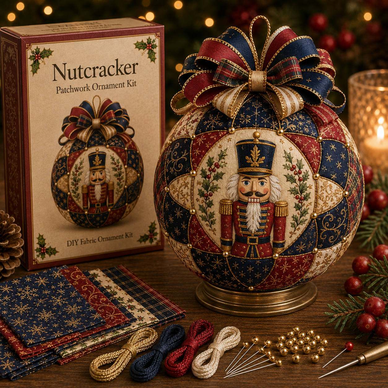 🎄 Christmas Special – 50% OFF 🎁 Christmas Classics Patchwork Ornament DIY Kit