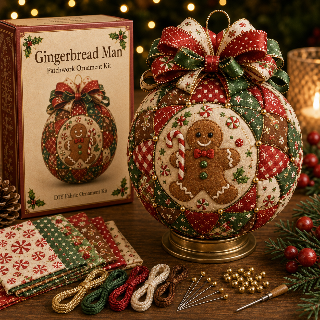 🎄 Christmas Special – 50% OFF 🎁 Christmas Classics Patchwork Ornament DIY Kit