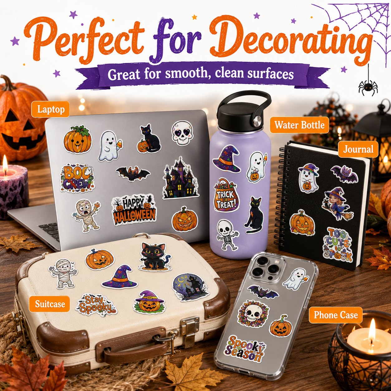 🔥 limited halloween deal — 49% off! 🎃 Holographic Halloween Sticker Pack — Add Spooky Sparkle Everywhere! 👻✨