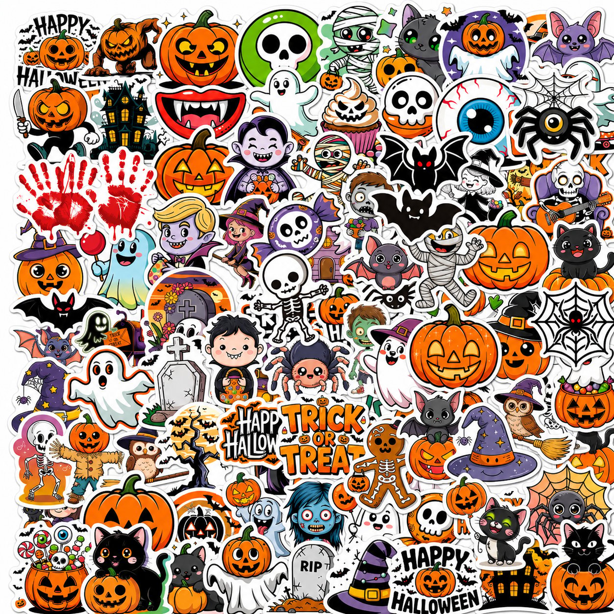 🔥 limited halloween deal — 49% off! 🎃 Holographic Halloween Sticker Pack — Add Spooky Sparkle Everywhere! 👻✨