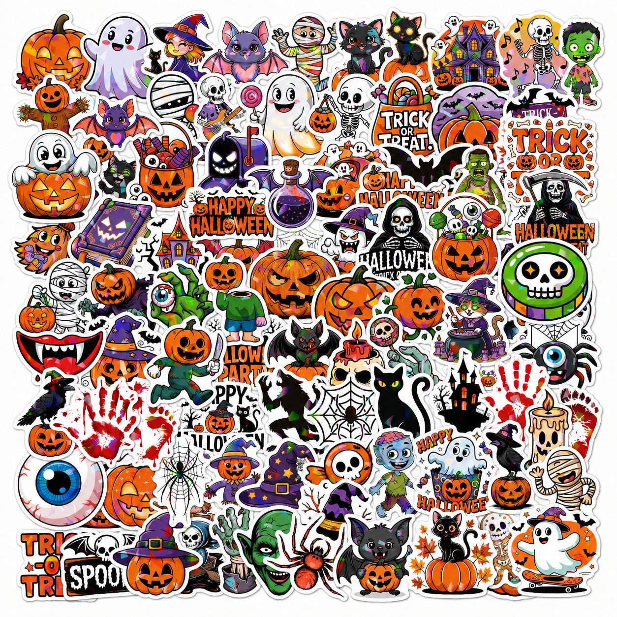 🔥 limited halloween deal — 49% off! 🎃 Holographic Halloween Sticker Pack — Add Spooky Sparkle Everywhere! 👻✨