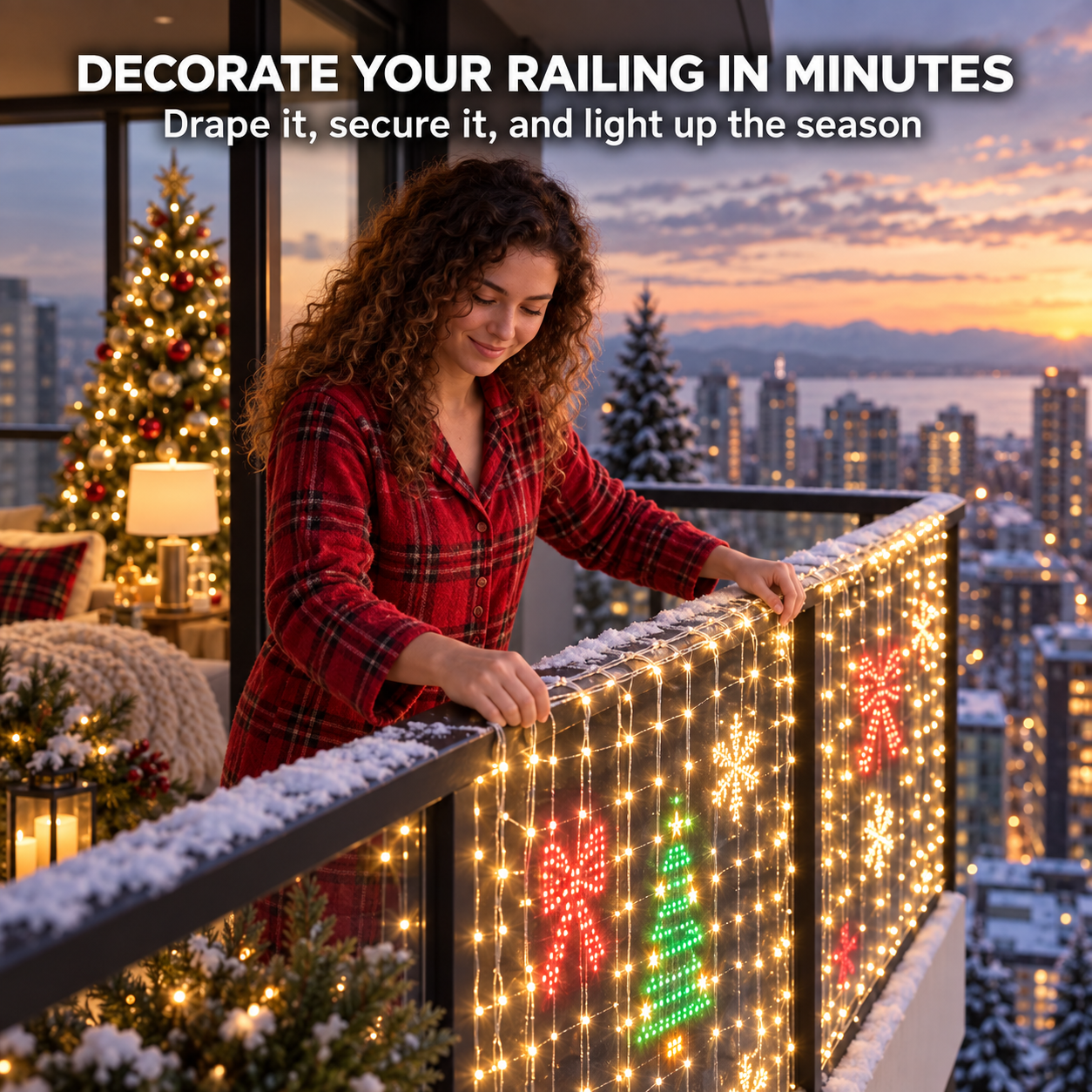 ✨ LAST DAY — 50% OFF!🎄🔥 Turn Your Balcony Into a Christmas Show – Animated LED Pixel Curtain Lights🎅