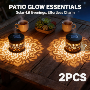 Solar Mandala Wall Light Outdoor Garden Fence Projector Lamp Patio Ambient Decor