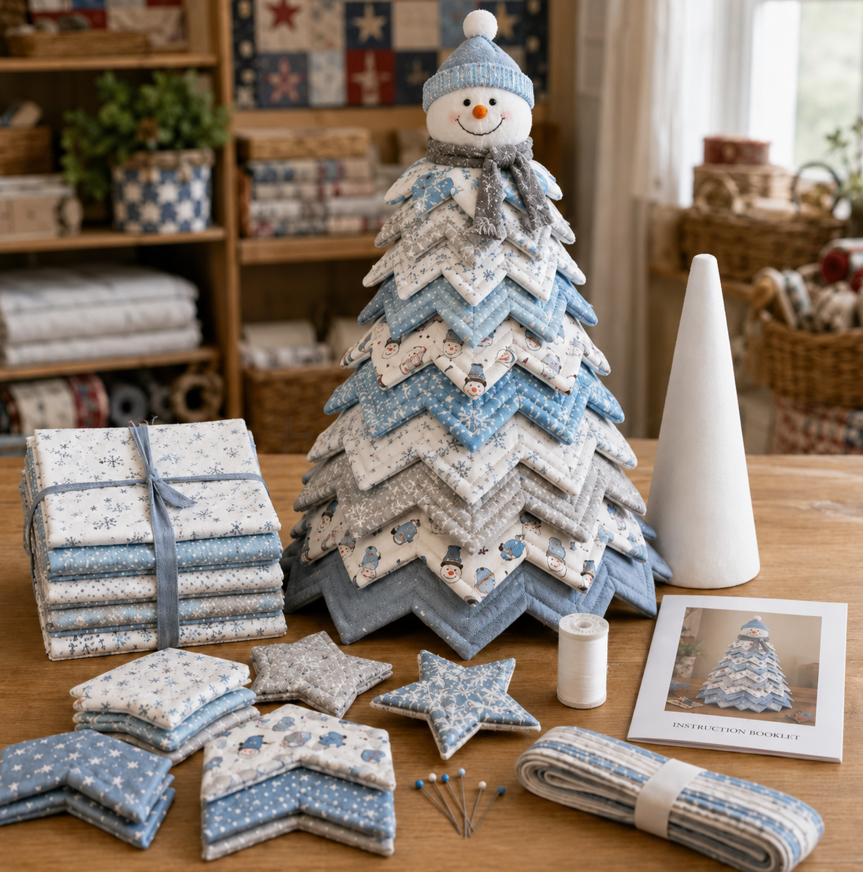 🔥LAST DAY 50% OFF - 🎄🧵DIY Quilted Christmas Tree Kit – Handmade Fabric Holiday Tabletop Tree Decor