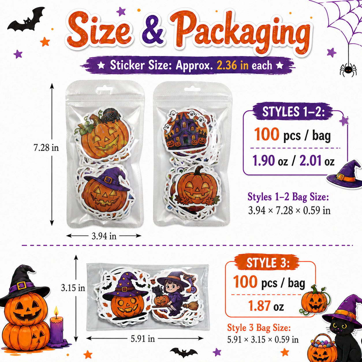 🔥 limited halloween deal — 49% off! 🎃 Holographic Halloween Sticker Pack — Add Spooky Sparkle Everywhere! 👻✨