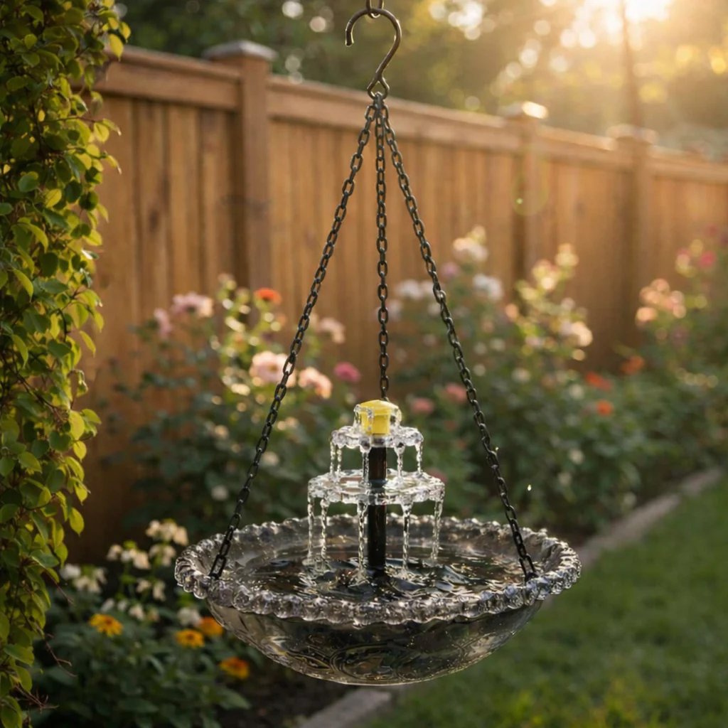 🔥 Limited-Time Offer49% Off-   – Solar Cascade Hanging Bird Bath Fountain  