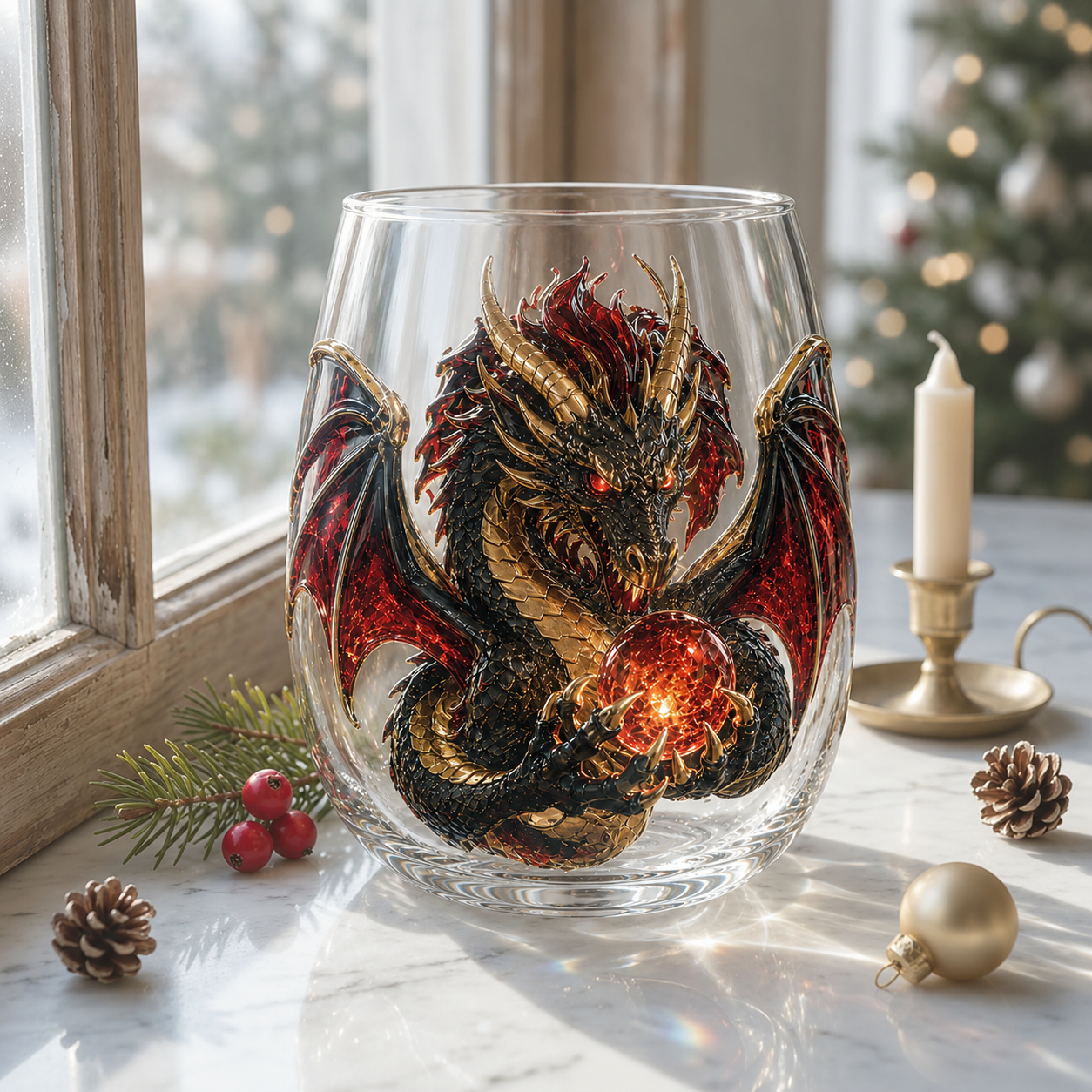 🐉✨ 3D Mythic Dragon Glass Art Cup | Luxury Raised Fantasy Glassware for Whiskey, Home Bar Décor & Legendary Gifts ^🎁