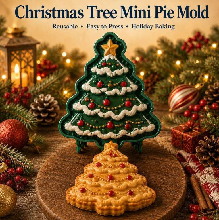 🔥 Christmas Special – 49% OFF 🎄 Christmas Mini Pie Moulds – 8 Festive Embossed Designs ✨
