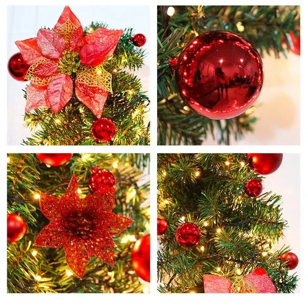 🎄 Christmas Early Bird Sale – 50% OFF | Premium Artificial Leather Christmas Tree Garland with Warm LED Lights ✨