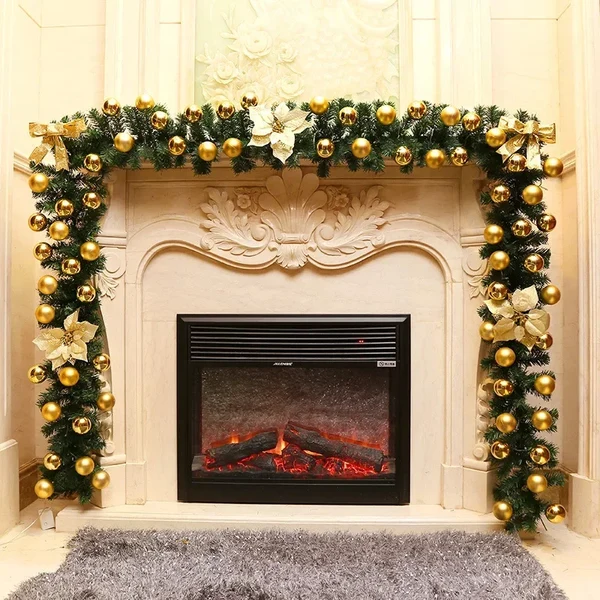 🎄 Christmas Early Bird Sale – 50% OFF | Premium Artificial Leather Christmas Tree Garland with Warm LED Lights ✨