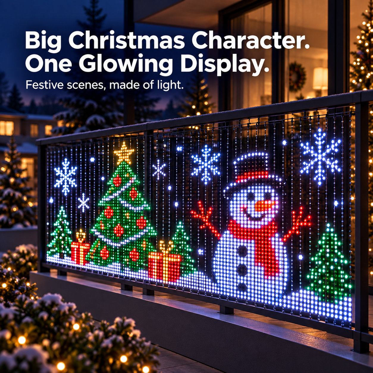 ✨ LAST DAY — 50% OFF!🎄🔥 Turn Your Balcony Into a Christmas Show – Animated LED Pixel Curtain Lights🎅