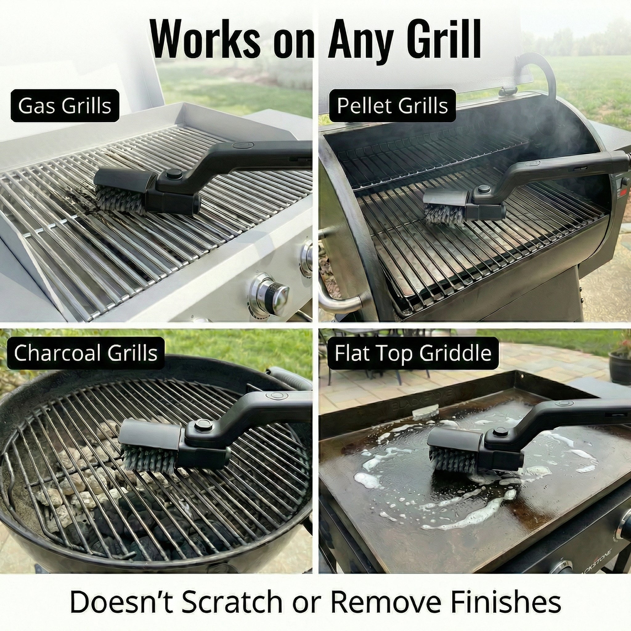 š„ GrillPro⢠Electric BBQ Grill Brush Clean Your Grill in Just 5 Minutes Power Through Grease. Enjoy Better BBQ.