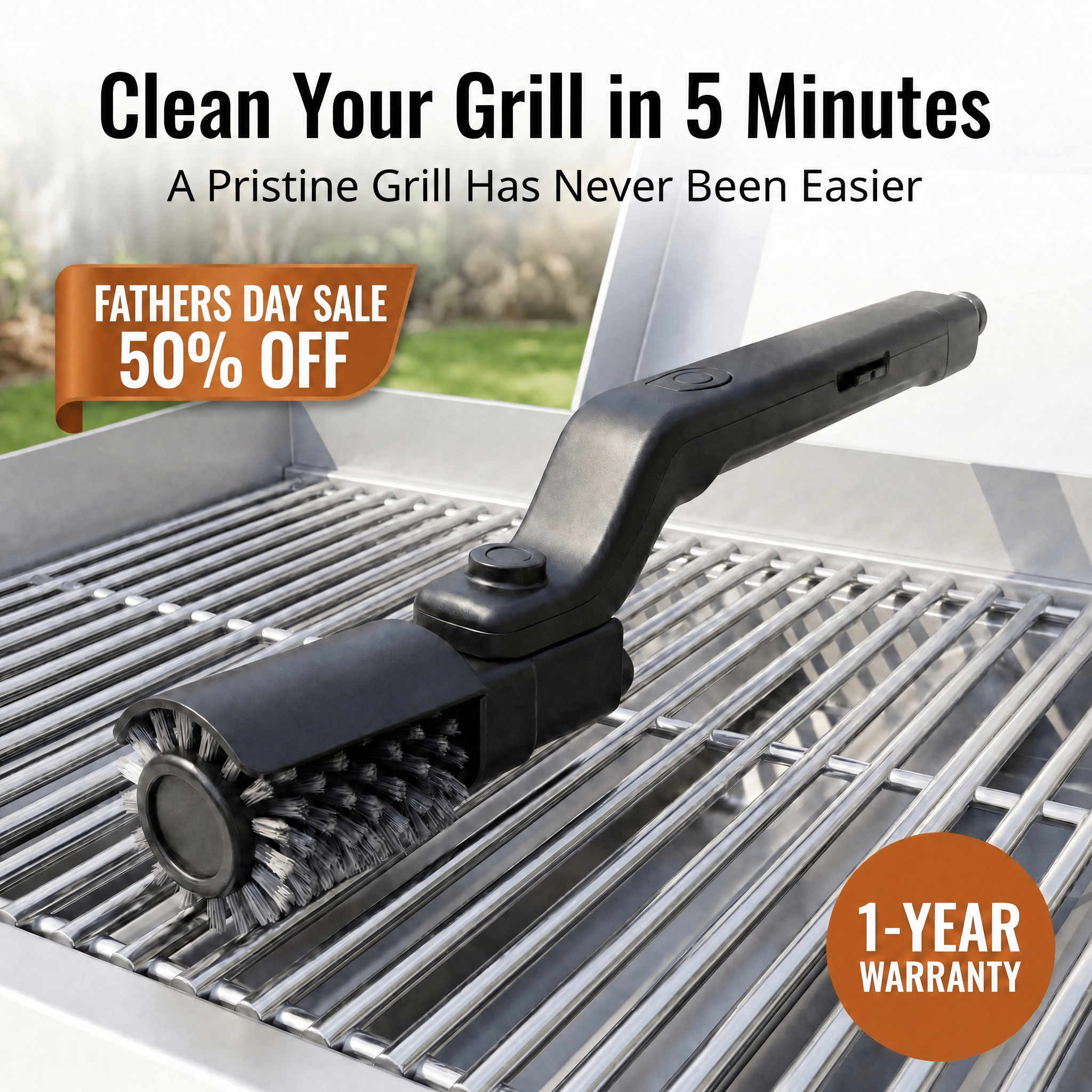 🔥 GrillPro™ Electric BBQ Grill Brush Clean Your Grill in Just 5 Minutes Power Through Grease. Enjoy Better BBQ.