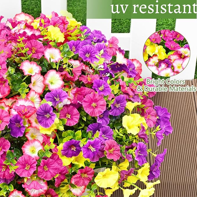 🌟 Limited Time Offer! 🌸 Spring Summer Home Decoration – 🌿 Fake Silk Colorful Morning Glory✨