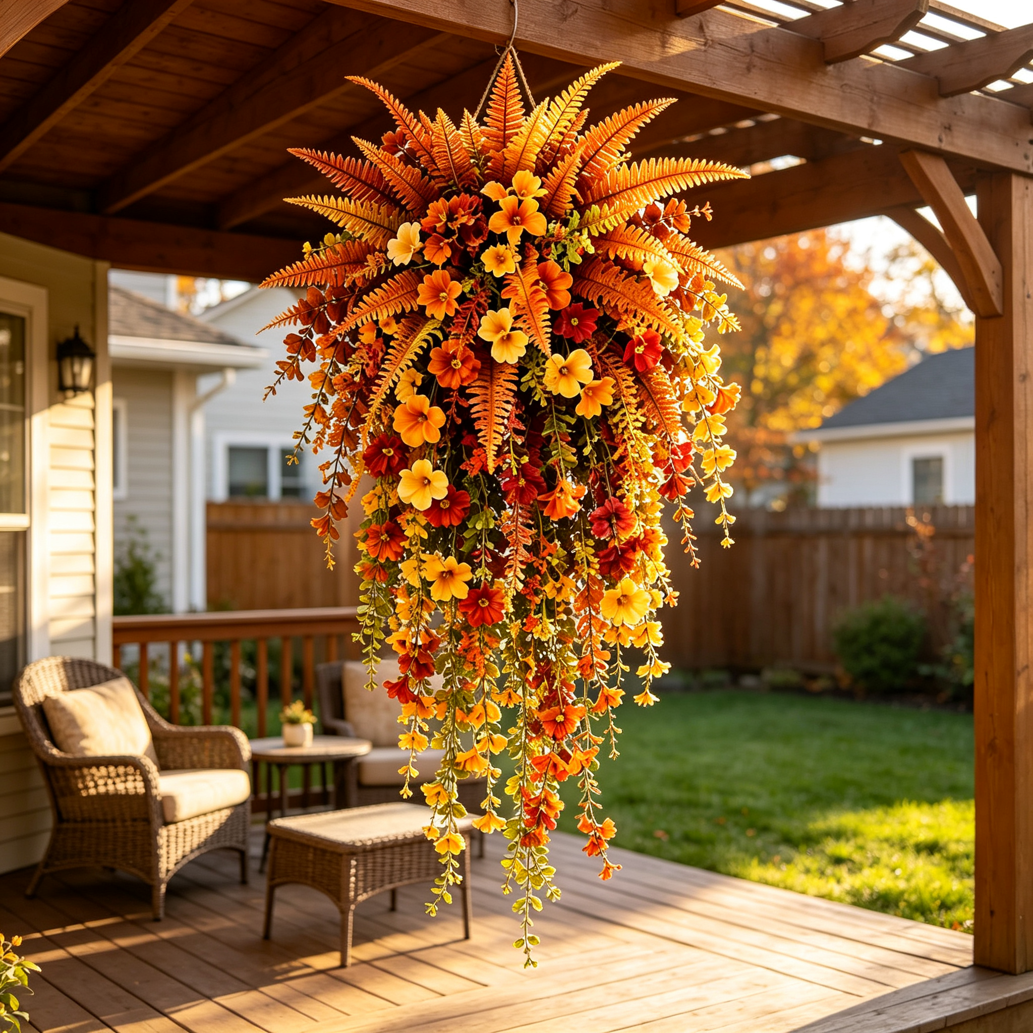 🎉 BUY 1 GET 1 FREE (2 PCS) 🔥🍂 Artificial Fall Harvest Hanging Basket – Autumn Porch & Door Decoration