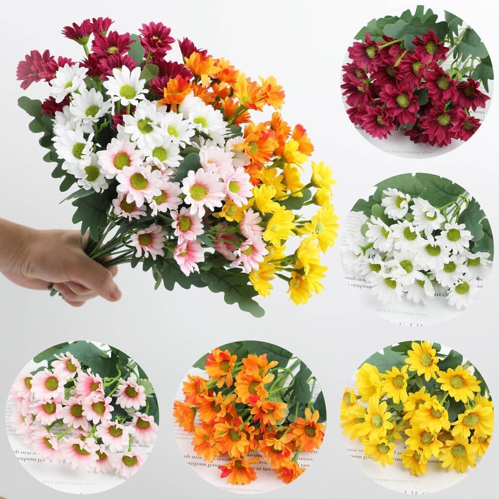 🌼2026 Spring Hot Sale💥- Artificial Outdoor Sunset Mums Flowers - UV resistant, Waterproof, Windproof