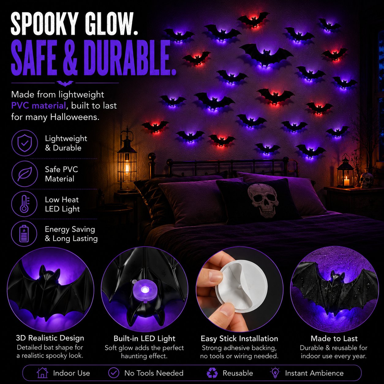🦇 Halloween Sale: 3D LED Flying Bat Wall Decor – Create a Spooky Atmosphere in Minutes