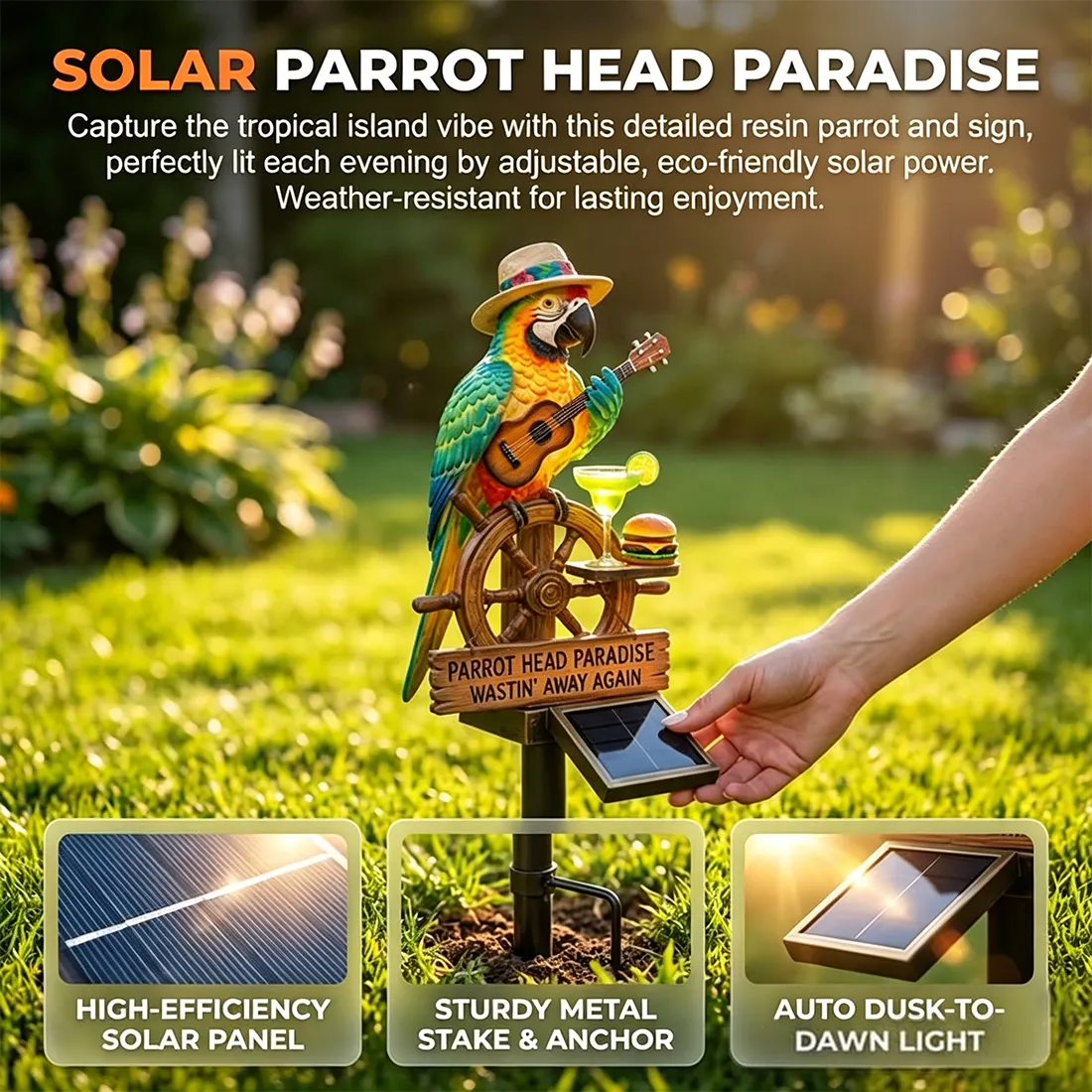 🔥2026 Spring Hot Sale🔥🌴 PARROT GUITAR SOLAR GARDEN LIGHT
