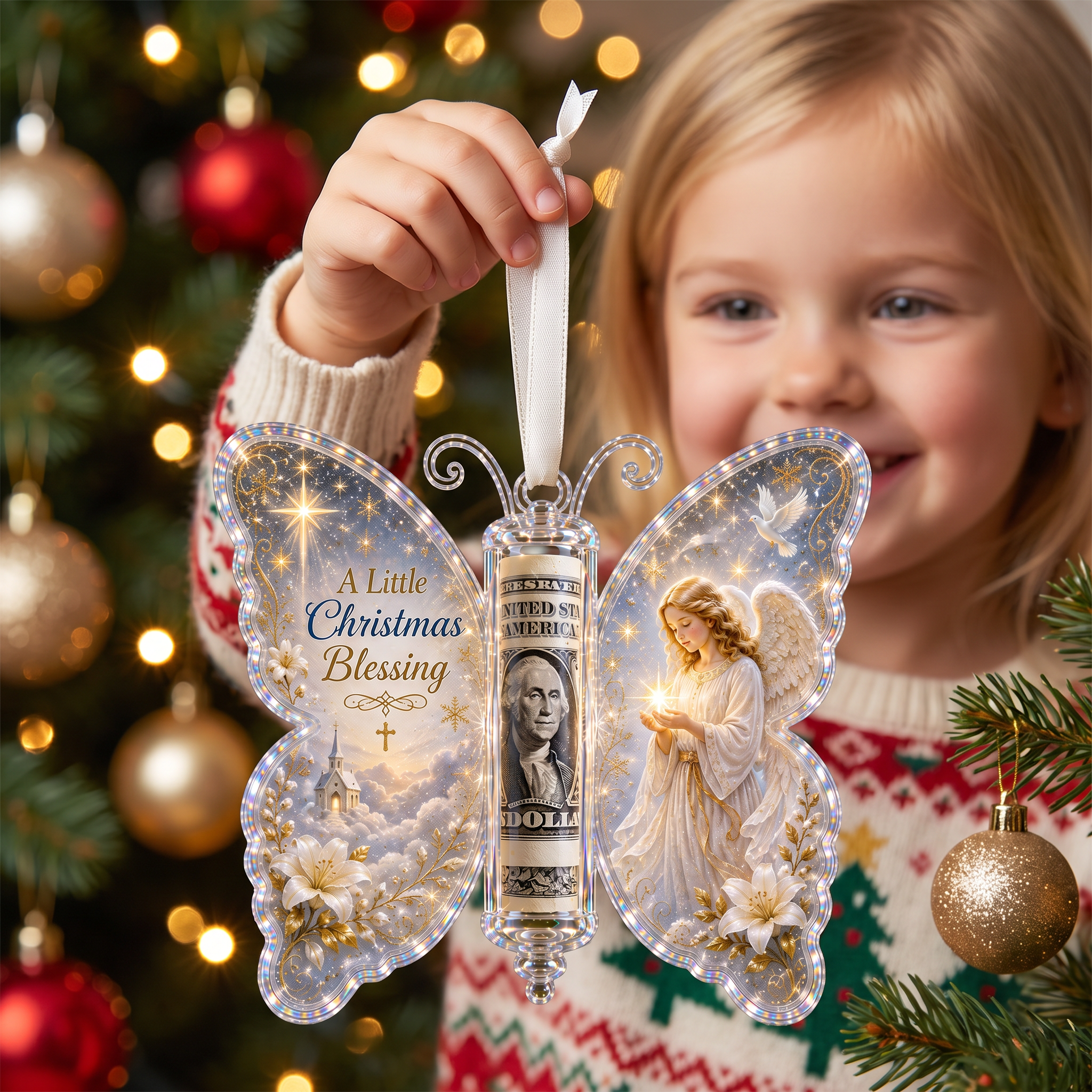 🦋💵 Christmas Cash Gift Butterfly Ornament – Holiday Money Holder Keepsake 🎄✨