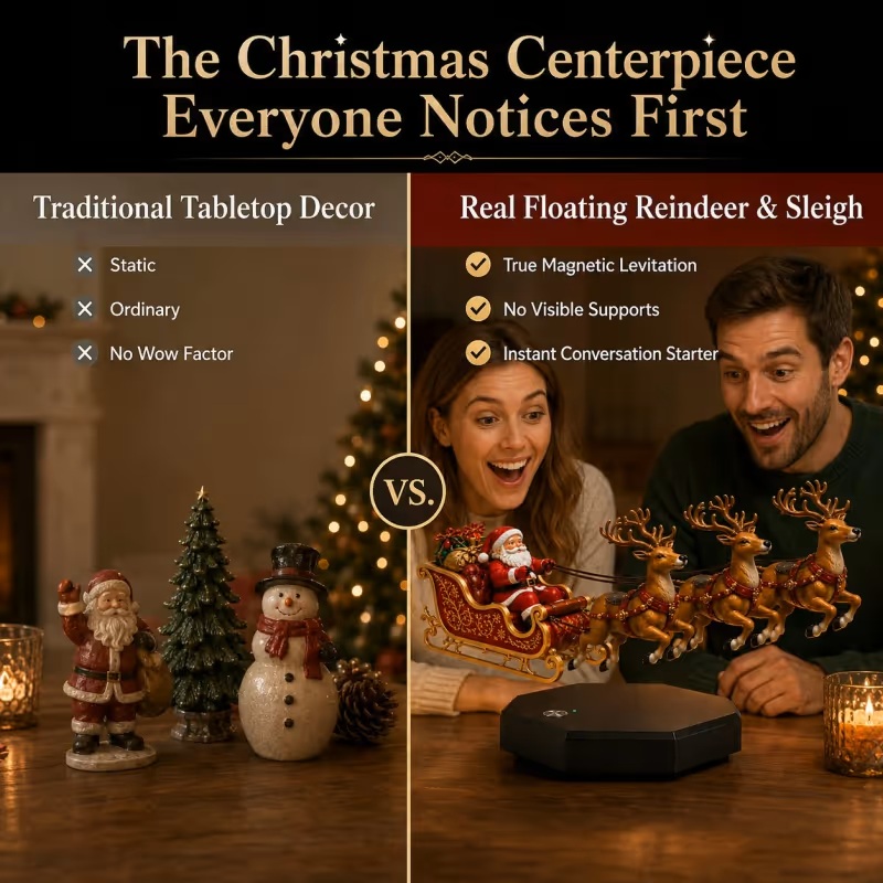 🎅 Santa’s Flying Sleigh — Magnetic Levitation Christmas Display ✨