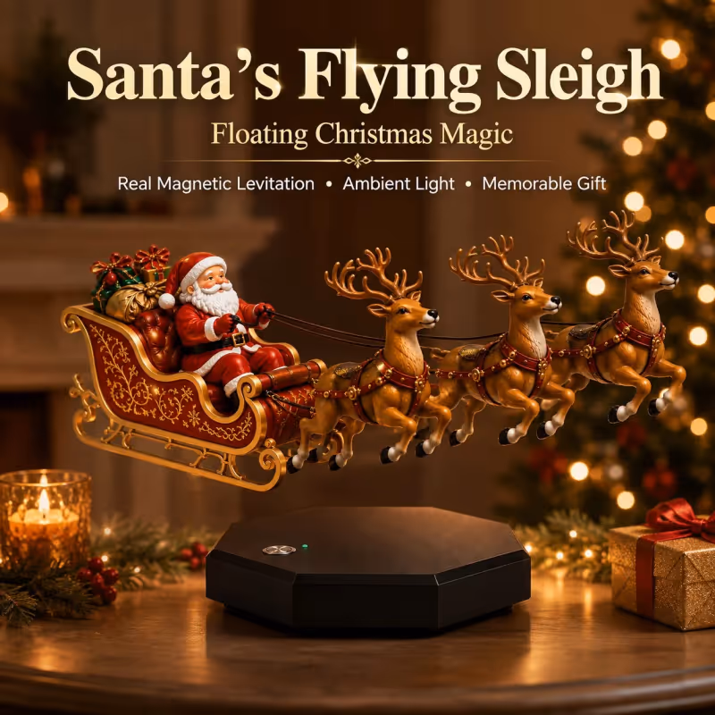 🎅 Santa’s Flying Sleigh — Magnetic Levitation Christmas Display ✨