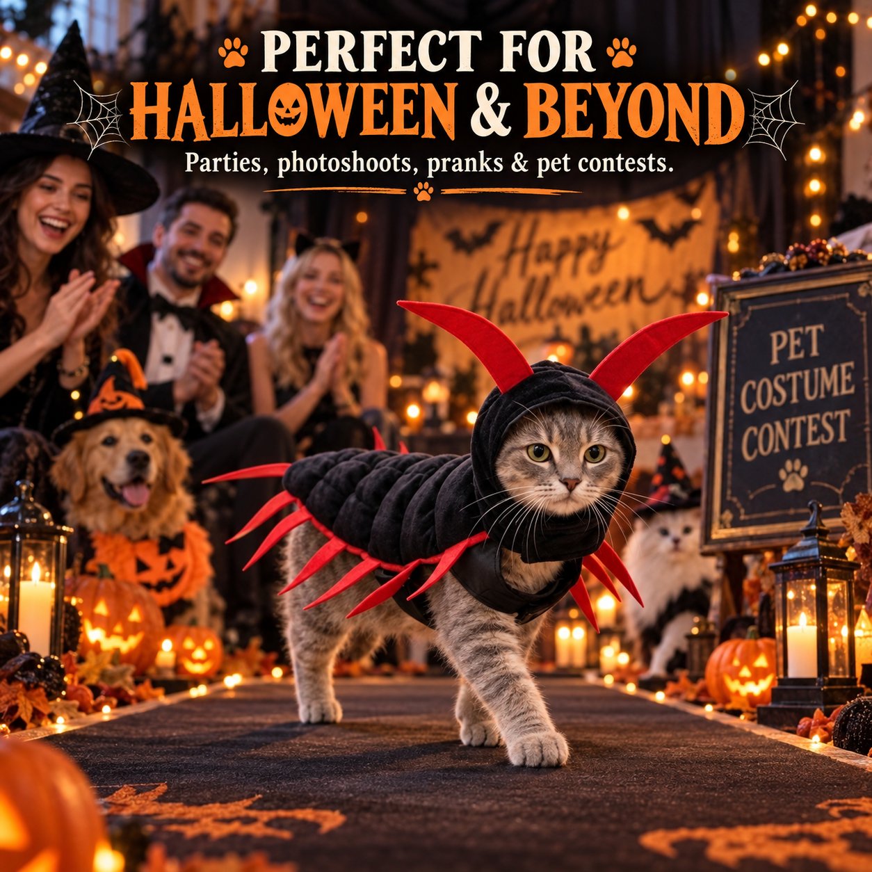 😹 Giant Centipede Cat Costume — Creepy Until It Starts Walking