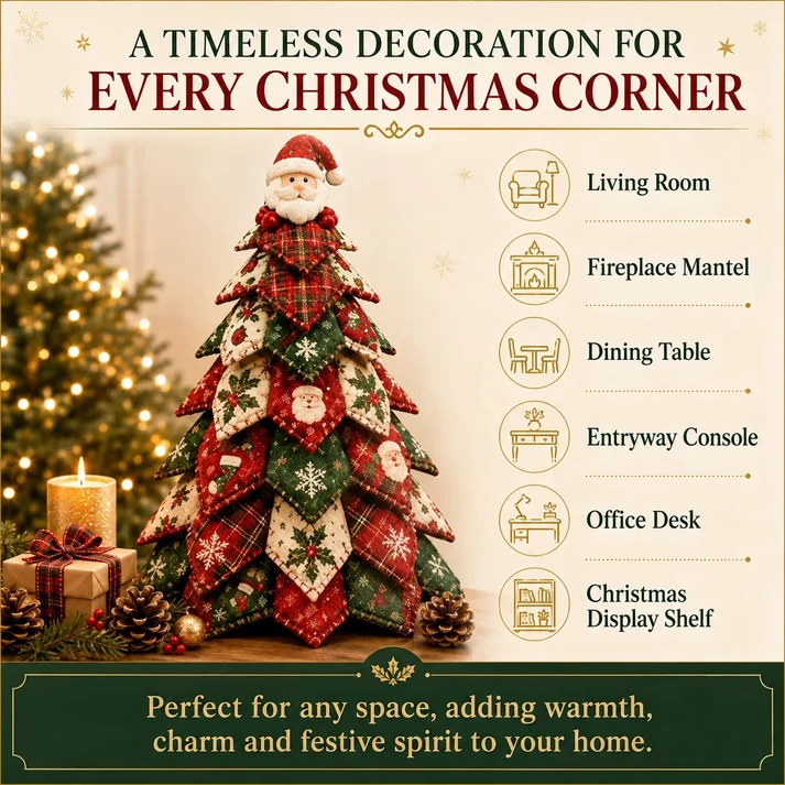 🔥LAST DAY 50% OFF - 🎄🧵DIY Quilted Christmas Tree Kit – Handmade Fabric Holiday Tabletop Tree Decor
