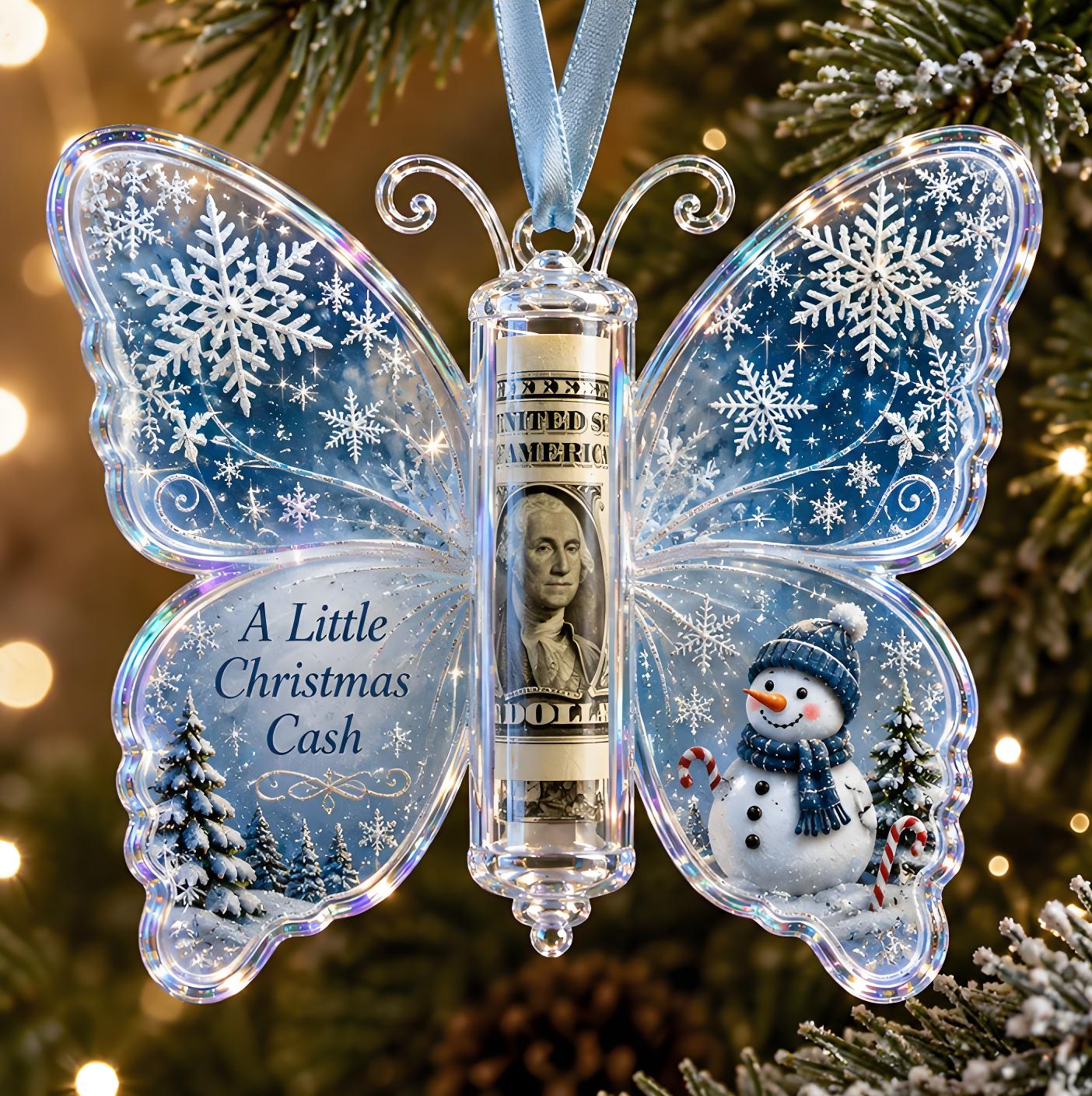 🦋💵 Christmas Cash Gift Butterfly Ornament – Holiday Money Holder Keepsake 🎄✨