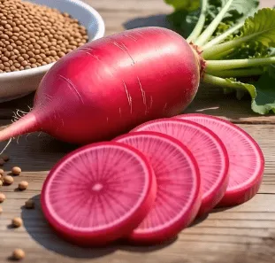 🌱Semená reďkovky Pineapple – sladká, chrumkavá reďkovka s chuťou pripomínajúcou ovocie, s červenou šupkou a červenou dužinou