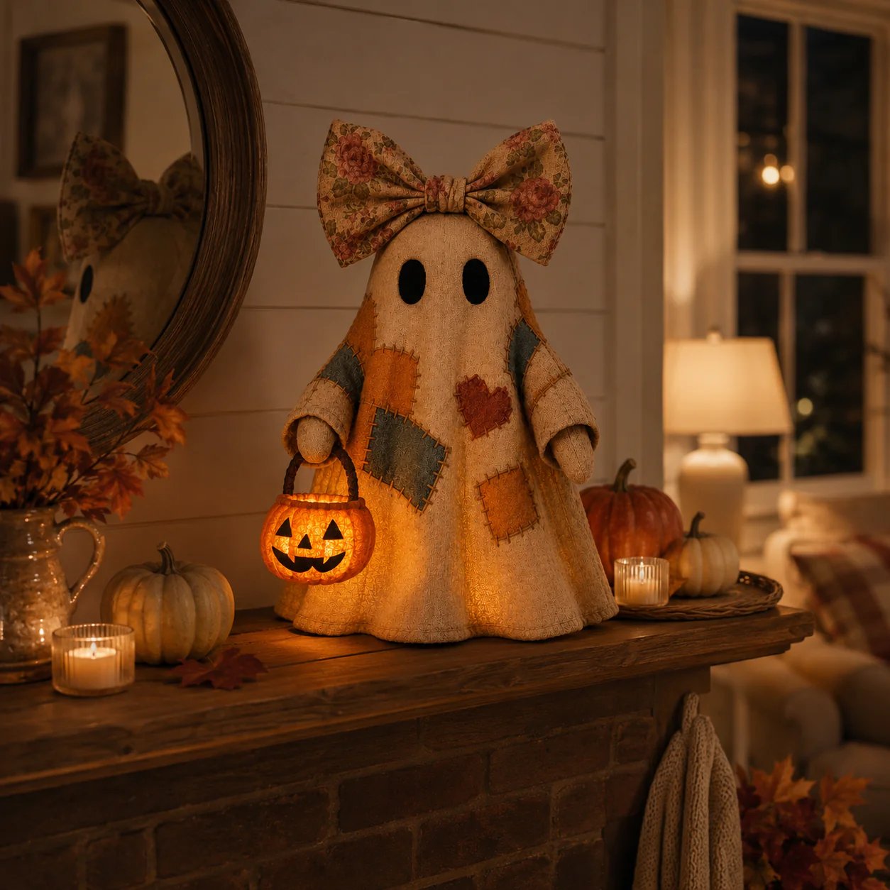 🏆Limited Time Sale 50% OFF🍂👻 Lighted Vintage Patchwork Ghost