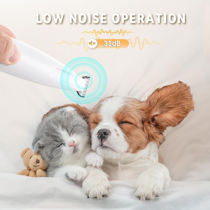 Pet Precision Trimmer for Dogs & Cats | Quiet, Waterproof & Rechargeable with LED Light