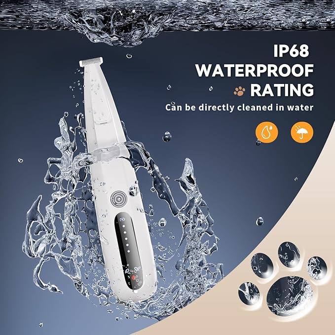 Pet Precision Trimmer for Dogs & Cats | Quiet, Waterproof & Rechargeable with LED Light