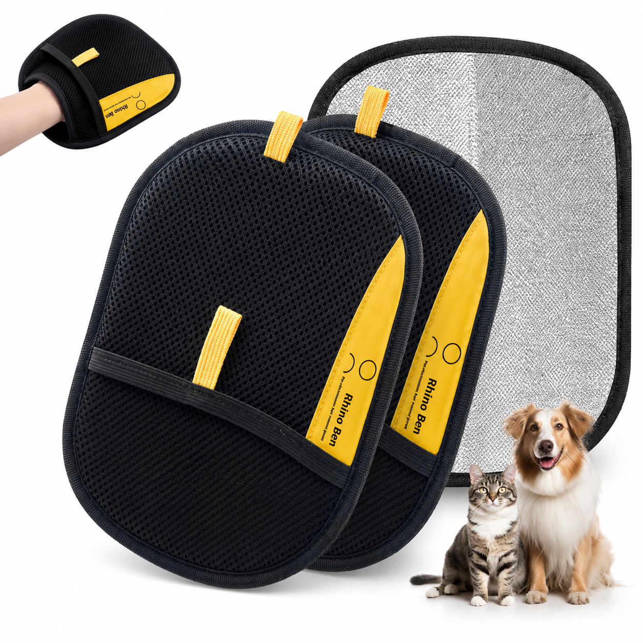 🐱 Large Pet Hair Removal Glove | 5-Finger Electrostatic Hair Remover🐶