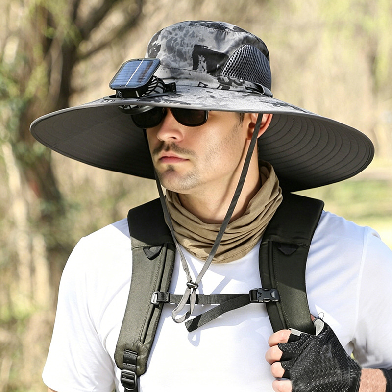 Solar Fan Outdoor Fishing Hat - Sun Protection & Cooling