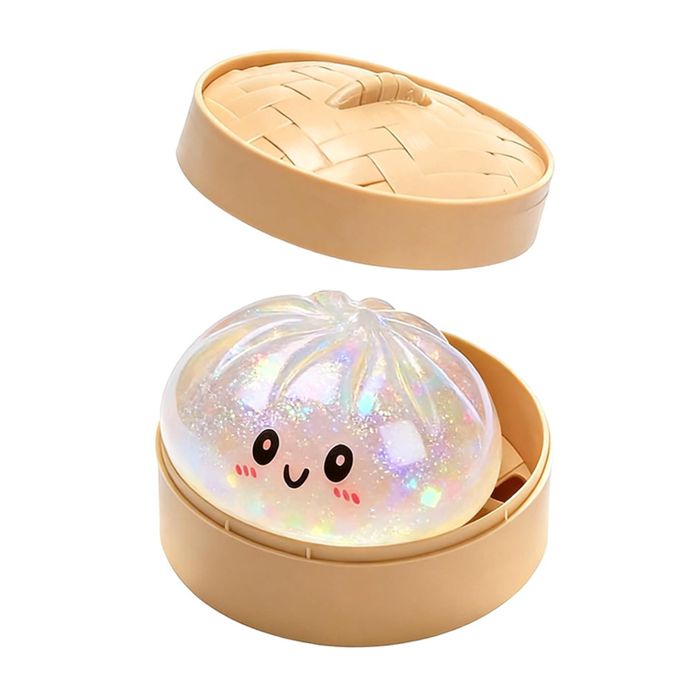 🥟 One squeeze and you’re hooked! Ultra-relaxing beautiful glitter sand bun squishy stress relief toy