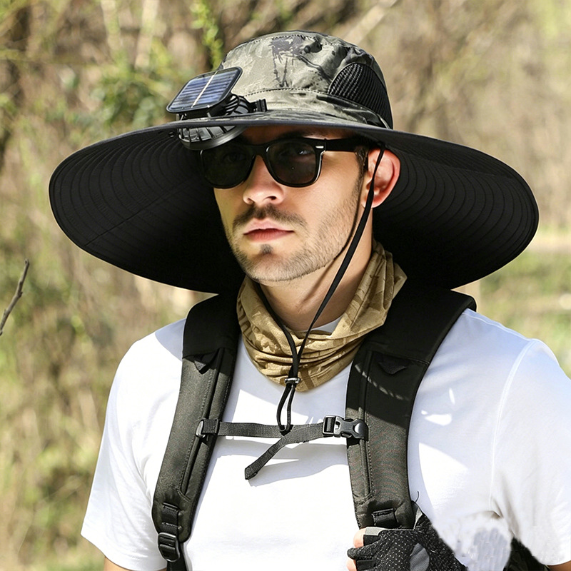 Solar Fan Outdoor Fishing Hat - Sun Protection & Cooling